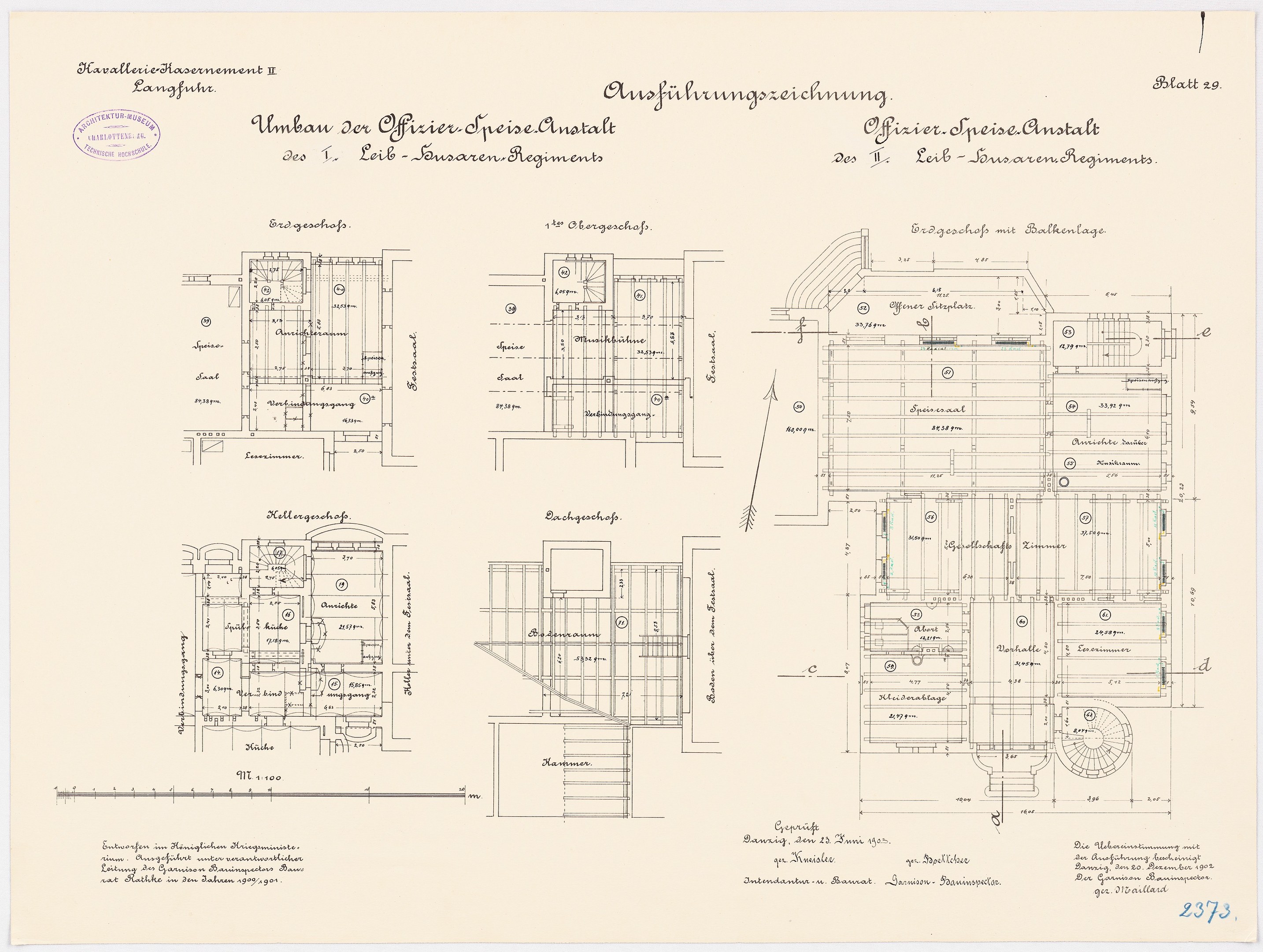 Ein detaillierter architektonischer Grundriss des ehemaligen Bundeskanzleramts in der Bundesrepublik Deutschland, der den Gebäudeaufbau mit Text und Zeichnungen zeigt.