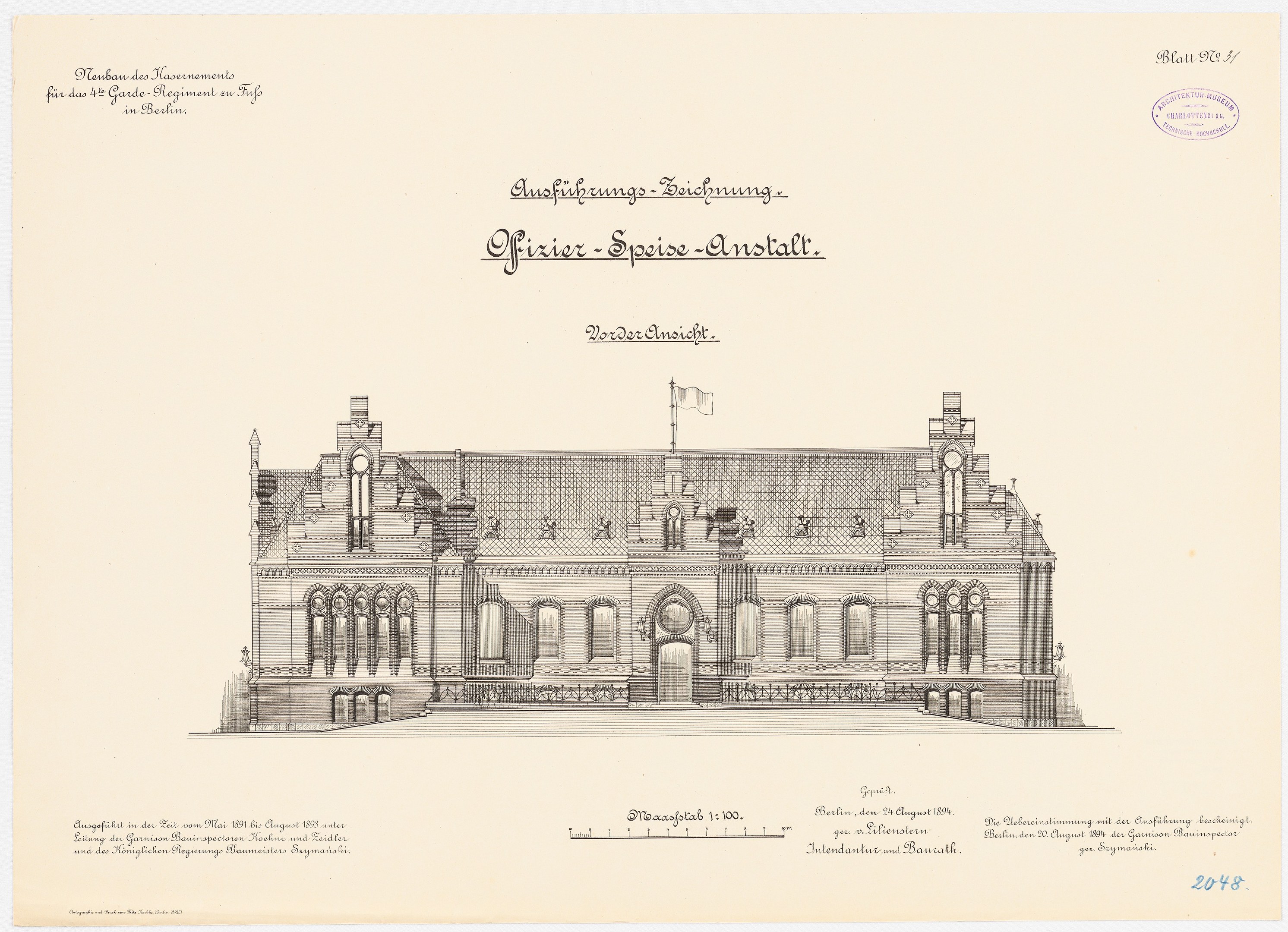 Eine Zeichnung des Reichstagsgebäudes, des Hauptsaals des Deutschen Parlaments in Berlin, gekrönt von einer Flagge, begleitet von Text auf dem Papier.