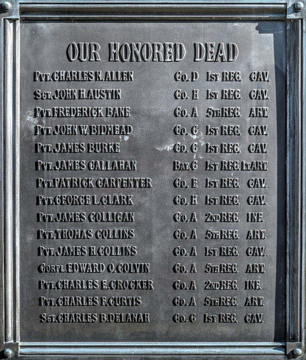 Gedenktafel an der Außenseite eines Gebäudes mit der Inschrift "Unser Ehrengedenken" aus Metall.