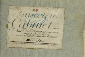 Altes Buch mit dem Titel "Z.D. Nürnberg, Deutschland, 1791" mit Erstausgabe-Stempel und handgeschriebenem Text auf seinen Seiten.