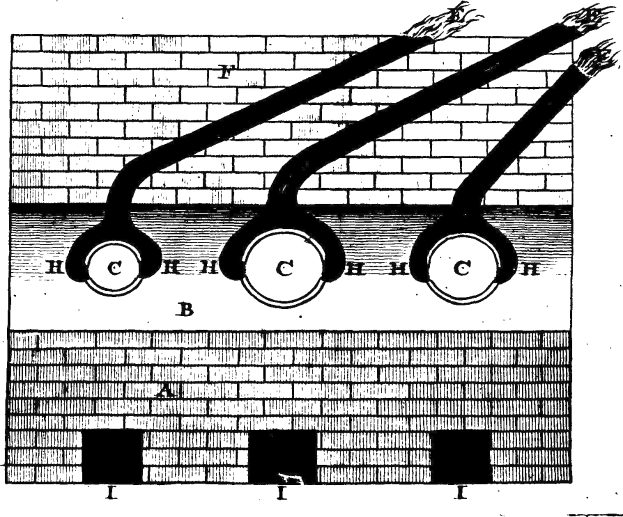 Schwarze und weiße Zeichnung einer Ziegelwand mit einem daran befestigten Feuerhydranten-Diagramm und dem Wort "elektrolytisch" unten.